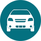 White and cyan car icon